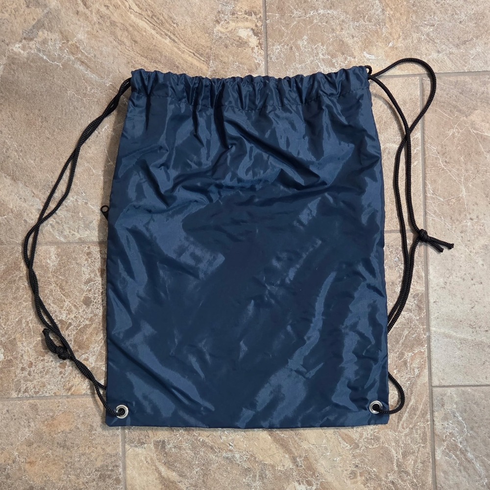 US Marines Drawstring Cinch Bag Navy Blue USMC Gym Sackpack with Zipper Pocket - Picture 5 of 5